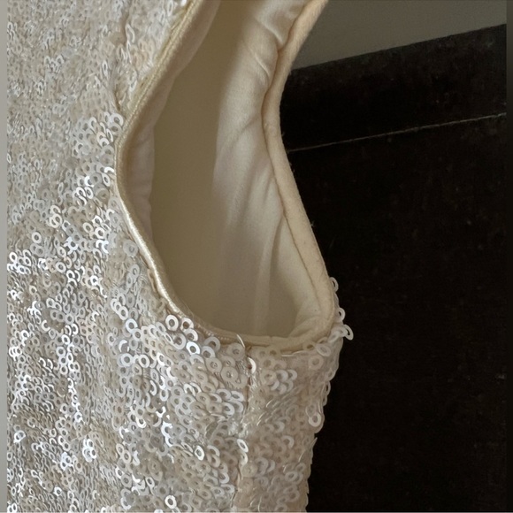 Cream and White Sequined Zoe Dress - Picture 8 of 15